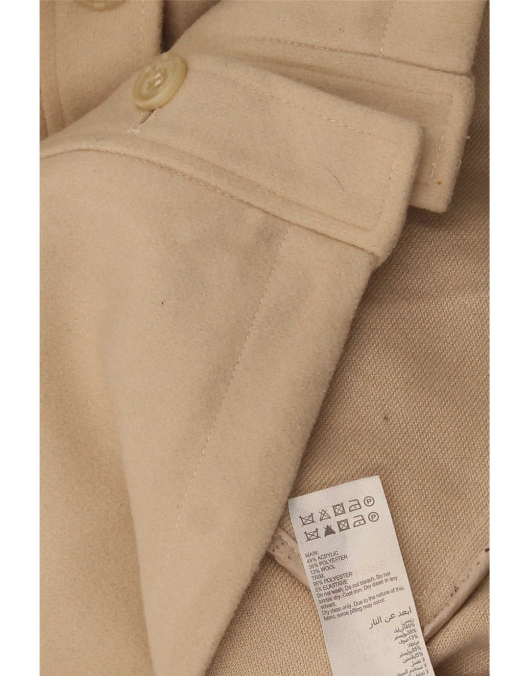 Jaqueta bomber feminina MINT VELVET de grandes dimensões Reino Unido 14 acrílico bege médio