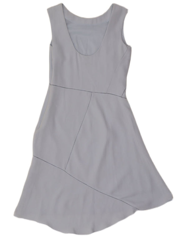 Vestido feminino Reiss sem mangas evasê UK 10 pequeno azul