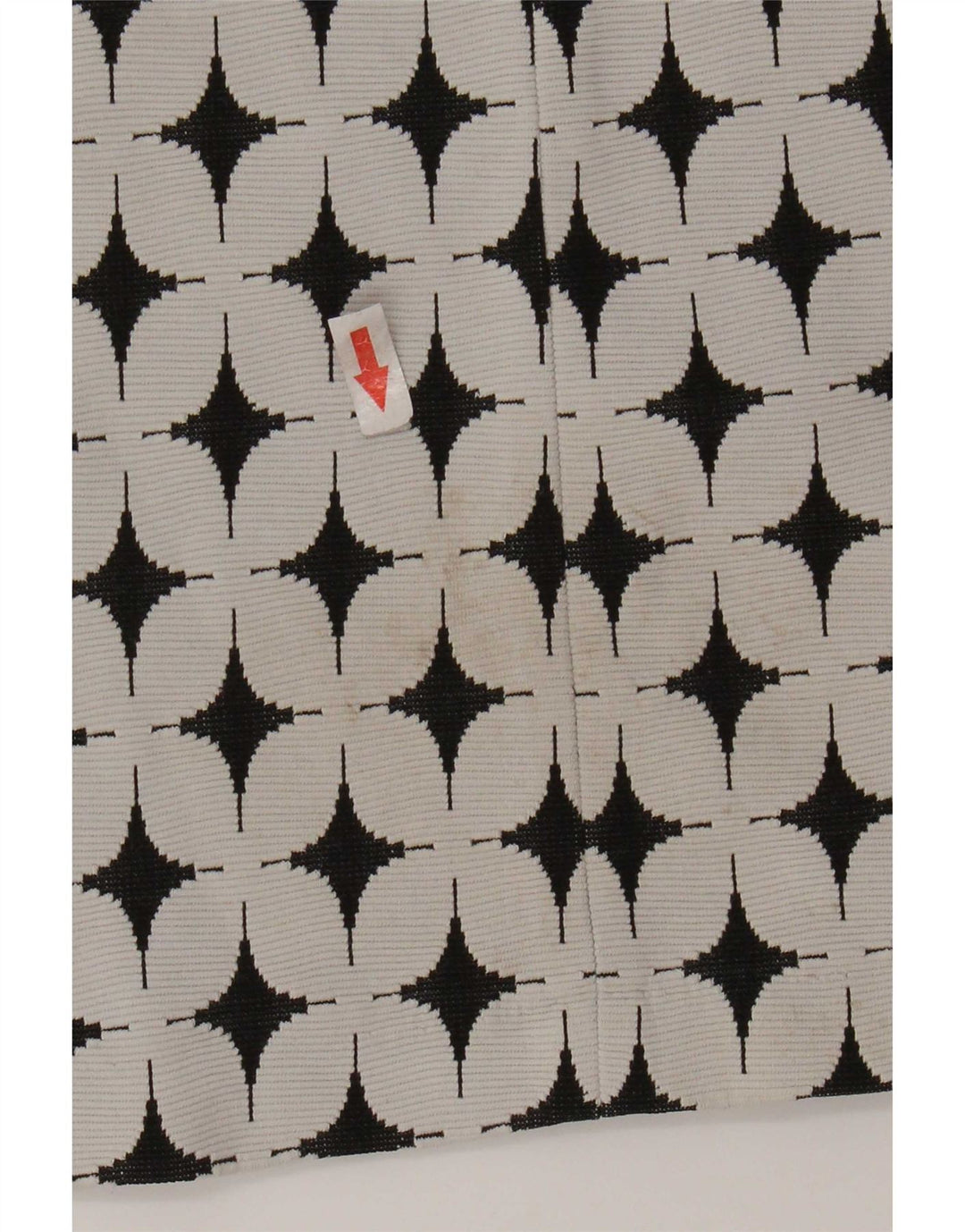 Vestido feminino Zara com padrão abstrato evasê UK 12 algodão branco médio