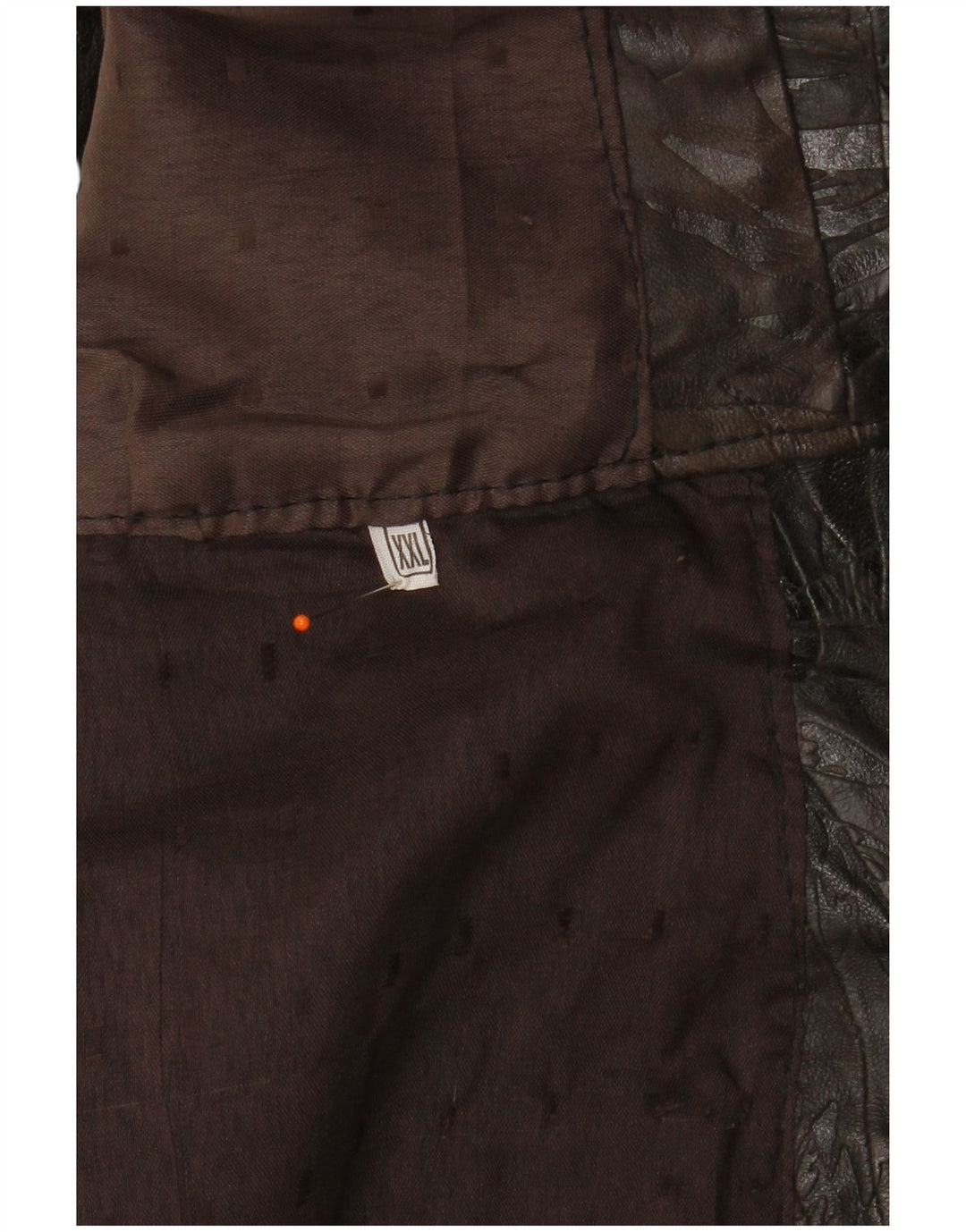 Colete de couro masculino VINTAGE 2XL patchwork marrom