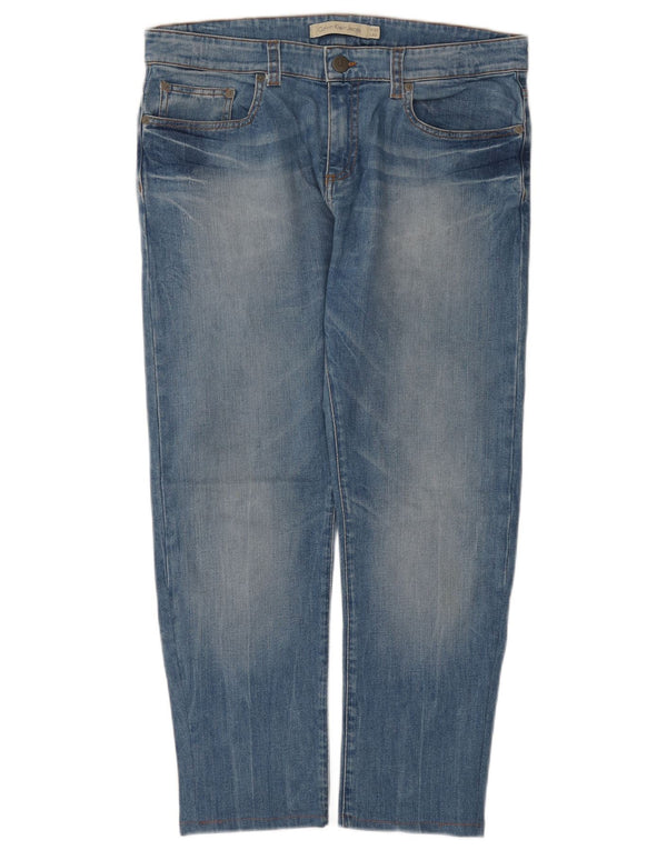 CALVIN KLEIN Calça jeans masculina slim W32 L26 algodão azul