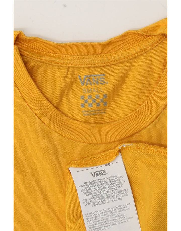 Camiseta feminina VANS com estampa gráfica UK 10 pequeno algodão amarelo