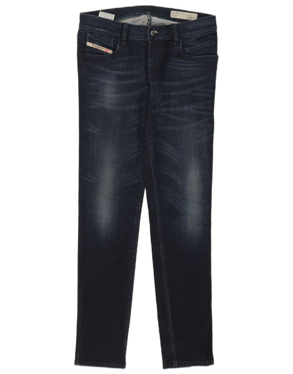 Diesel feminino Getlegg cintura baixa slim skinny jeans W29 L32 algodão azul marinho