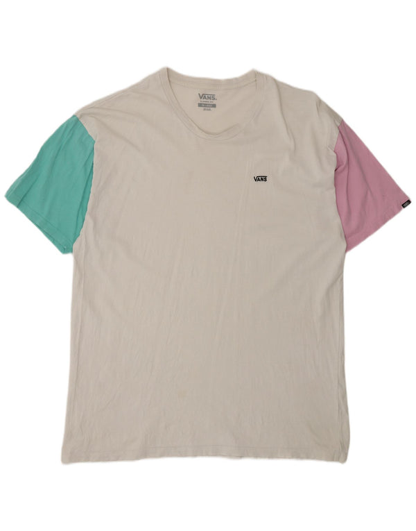 Camiseta Vans Masculina Classic Fit Top 2XL Branco Colorblock