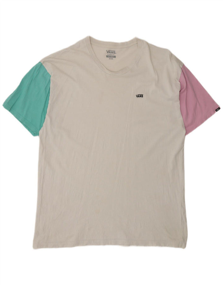 Camiseta Vans Masculina Classic Fit Top 2XL Branco Colorblock