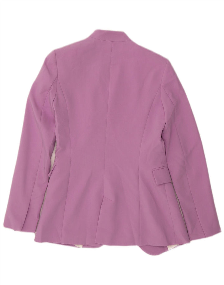 Jaqueta Zara Womens Open Blazer UK 6 XS Roxo Poliéster
