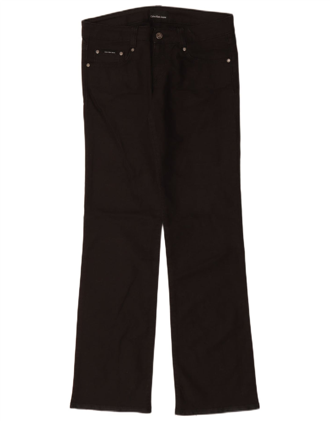 Calça jeans reta feminina Calvin Klein W28 L34 algodão preto