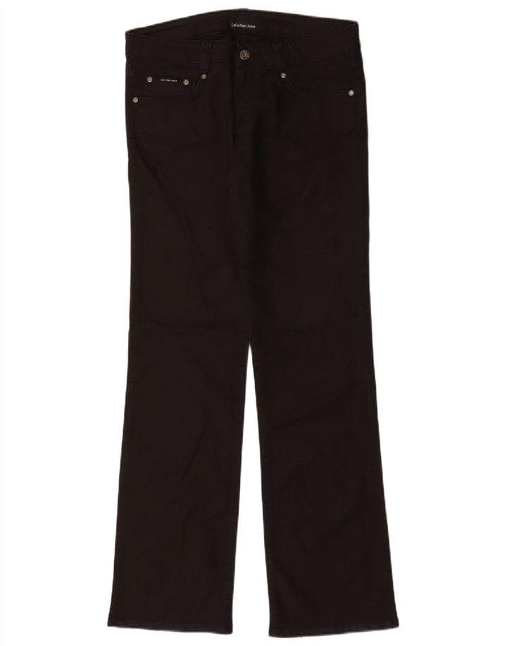 Calça jeans reta feminina Calvin Klein W28 L34 algodão preto