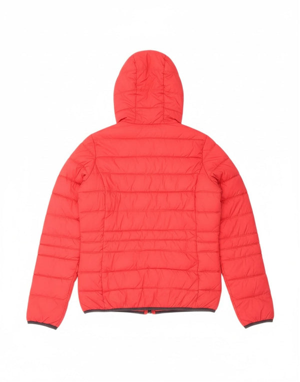 Jaqueta acolchoada com capuz feminino Brugi UK 14 poliamida vermelha média
