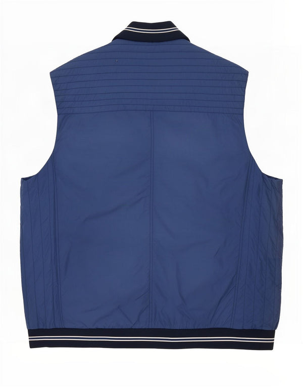 Colete masculino acolchoado gráfico Paul & Shark UK 46 3XL azul colorblock nylon
