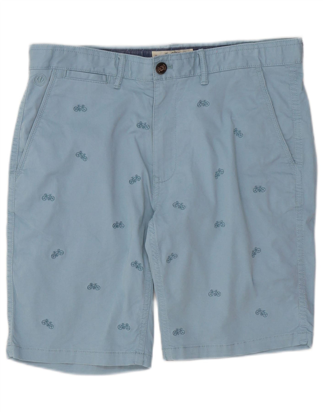 Fat Face Mens Chino Shorts W34 Grande Algodão Manchado Azul