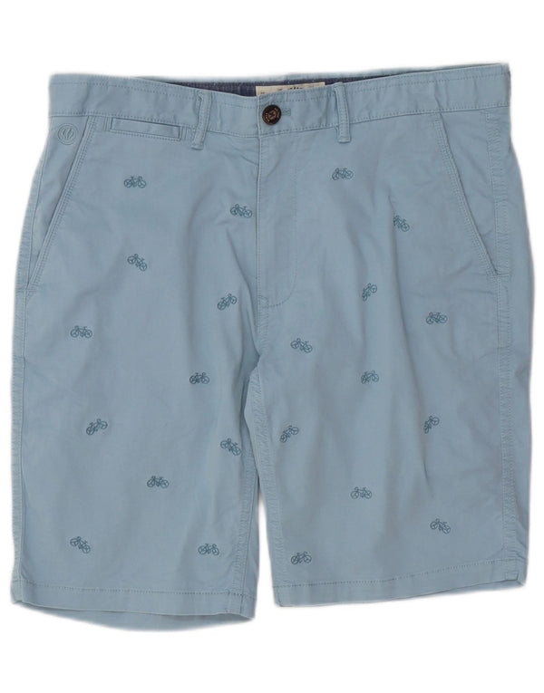 Fat Face Mens Chino Shorts W34 Grande Algodão Manchado Azul