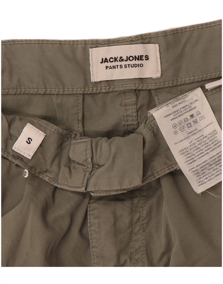 Shorts cargo masculino Jack & Jones pequeno W29 algodão cáqui