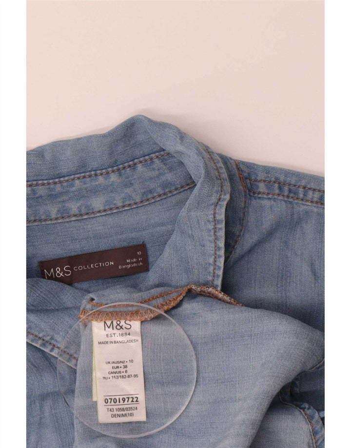 Camisa jeans oversized feminina Marks & Spencer Reino Unido 10 Lyocell azul pequeno