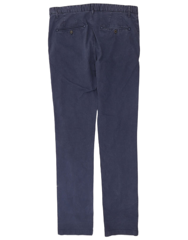 Zara Mens Slim Chino Calças EU 44 Grande W34 L34 Azul Marinho