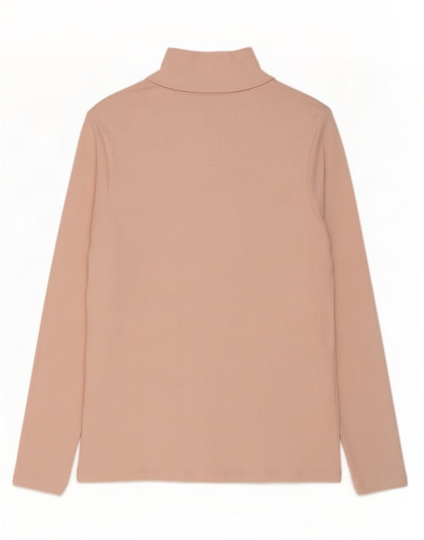 Top feminino Marks & Spencer com zíper e manga comprida UK 18 XL algodão rosa