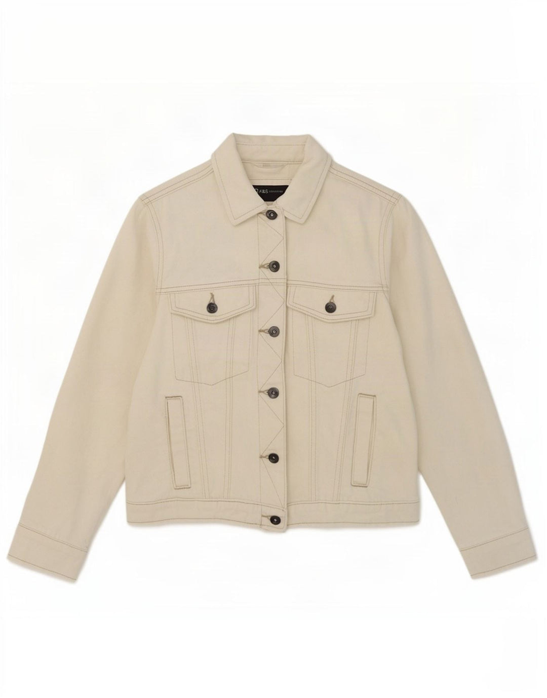 Jaqueta jeans feminina Marks & Spencer Reino Unido 8 algodão branco pequeno