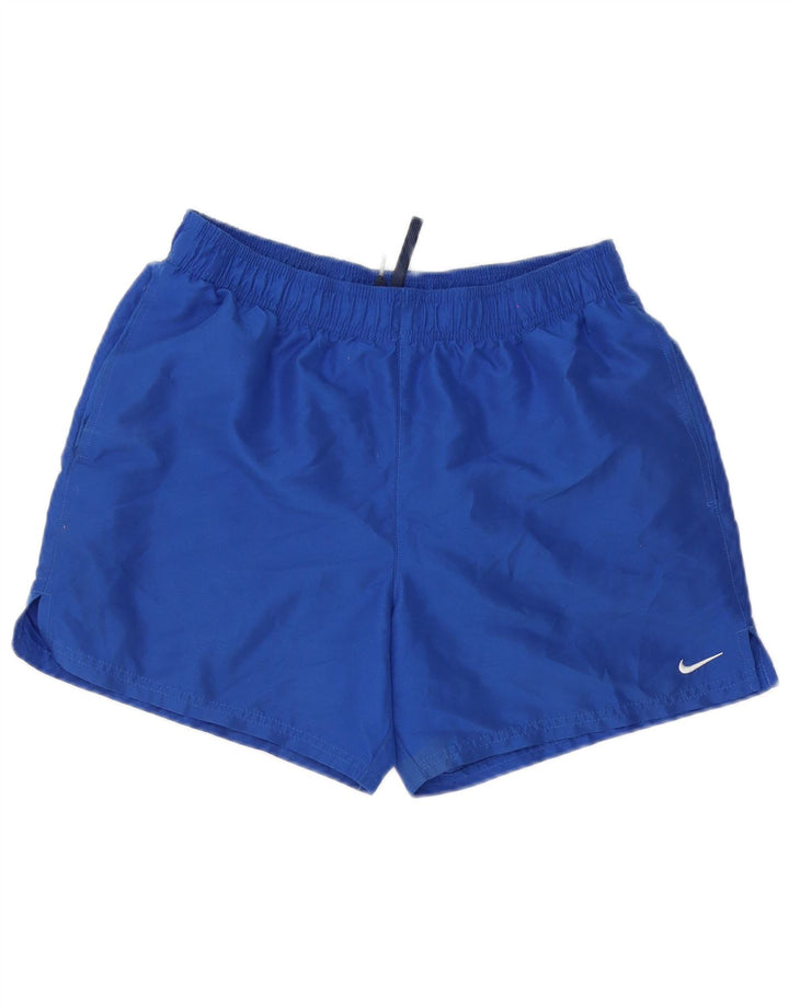 Shorts esportivos masculinos Nike médio azul poliéster
