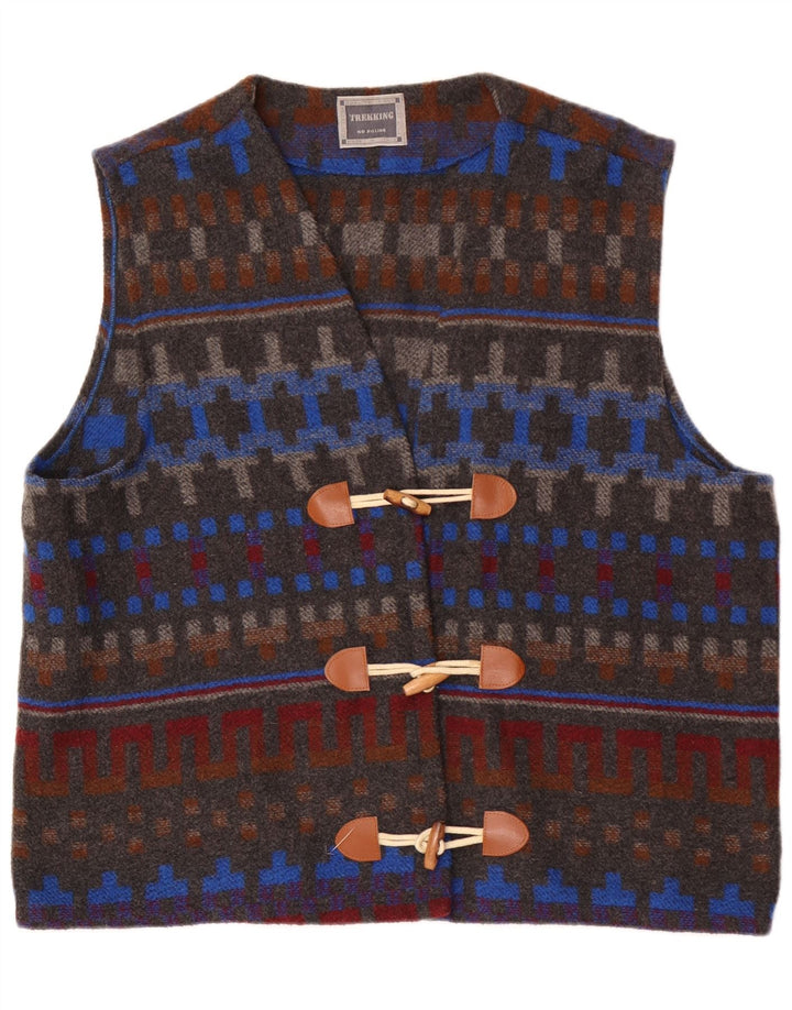Colete feminino VINTAGE UK 20 2XL cinza geométrico