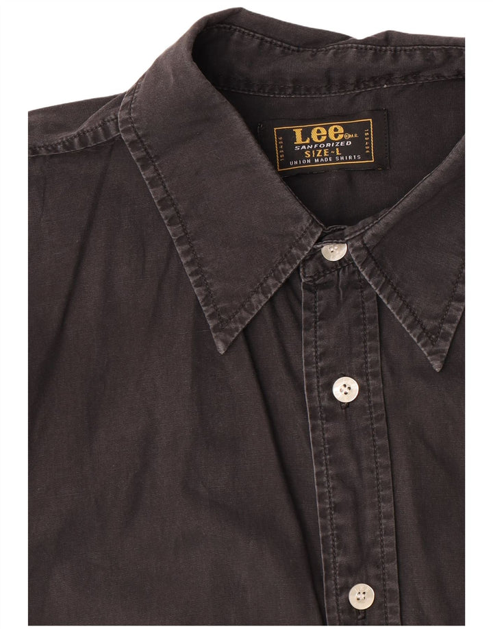 Camisa masculina de manga curta Lee grande algodão preto