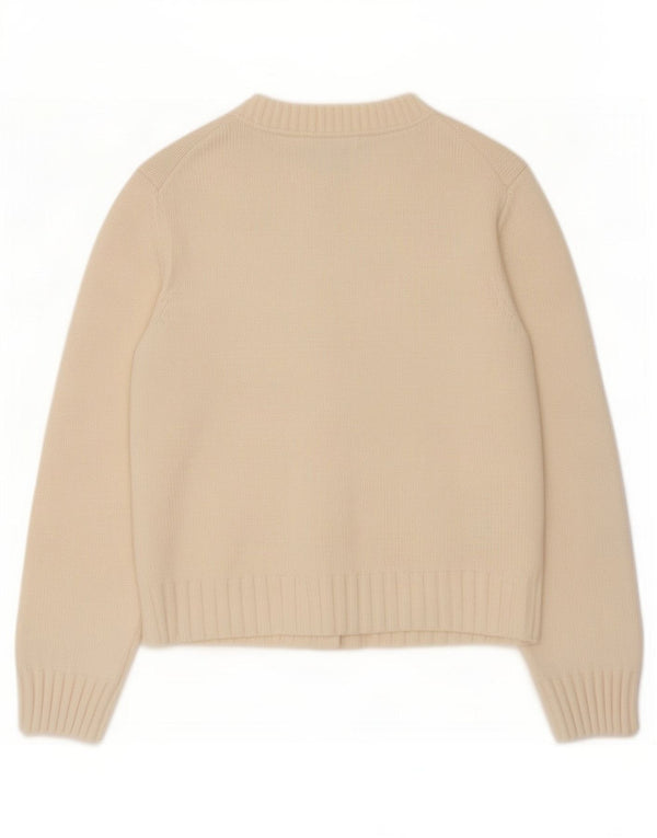 Suéter cardigã feminino oversized Marks & Spencer Reino Unido 6 XS algodão branco