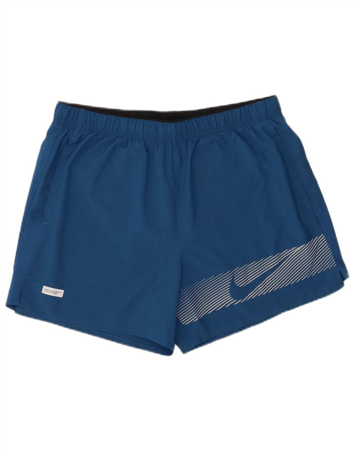 Shorts esportivos gráficos Nike Dri Fit masculino grande azul poliéster