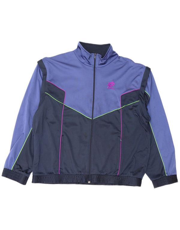 LOTTO Mens Treino Top Jaqueta XL Azul Colorblock