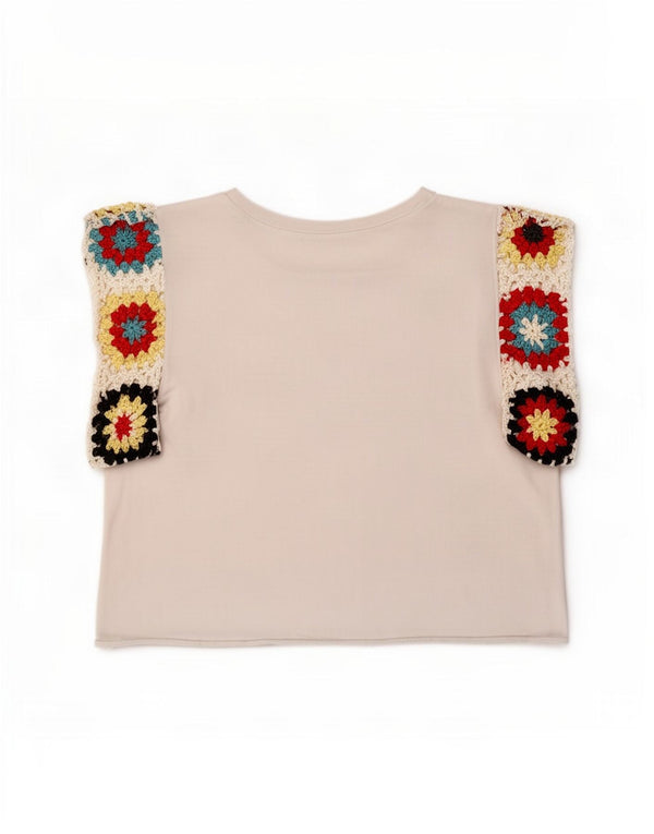 Zara Womens Trafaluc Crop Vest Top UK 10 Pequeno Floral Branco