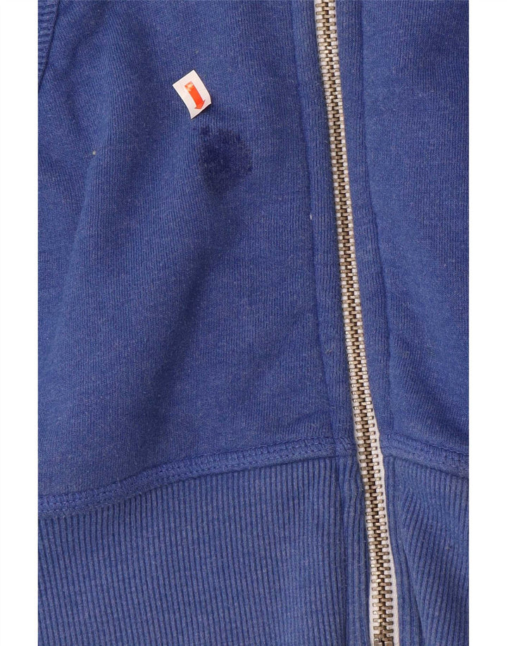 Suéter masculino Superdry com capuz e zíper pequeno azul algodão
