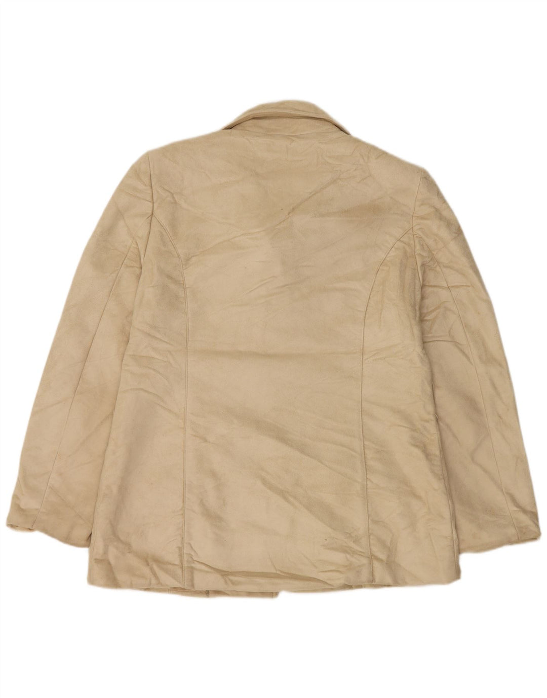 Jaqueta blazer feminina CALVIN KLEIN com 3 botões Reino Unido 16 grande poliéster bege