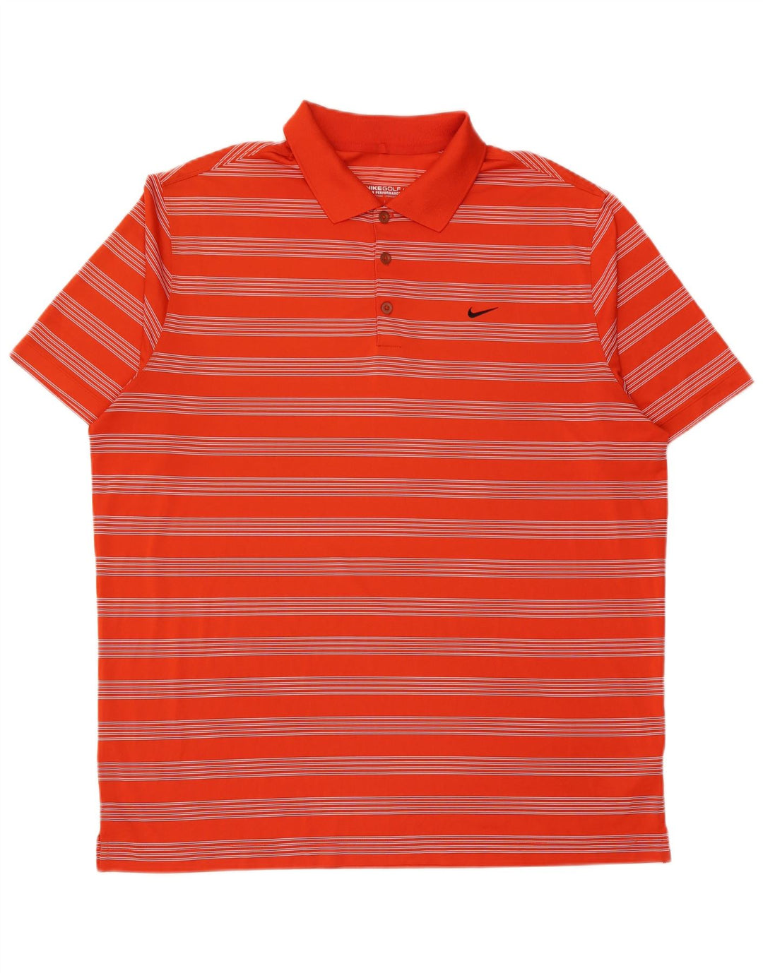 Camisa polo masculina Nike Dri Fit 2XL poliéster listrado laranja