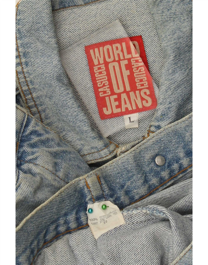 Jaqueta jeans masculina Casucci UK 40 grande algodão azul