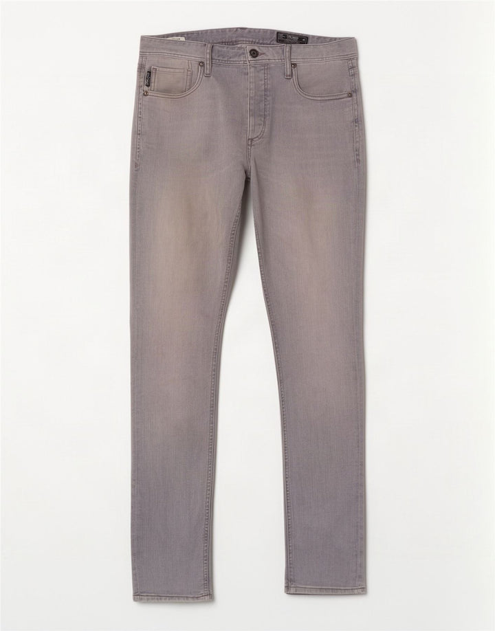 Jack & Jones Masculino Tim Slim Jeans W30 L34 Algodão Cinza