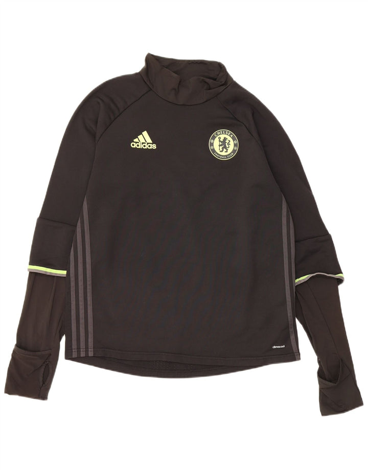 Adidas Mens Chelsea FC Graphic Top Manga Longa Médio Preto Poliéster