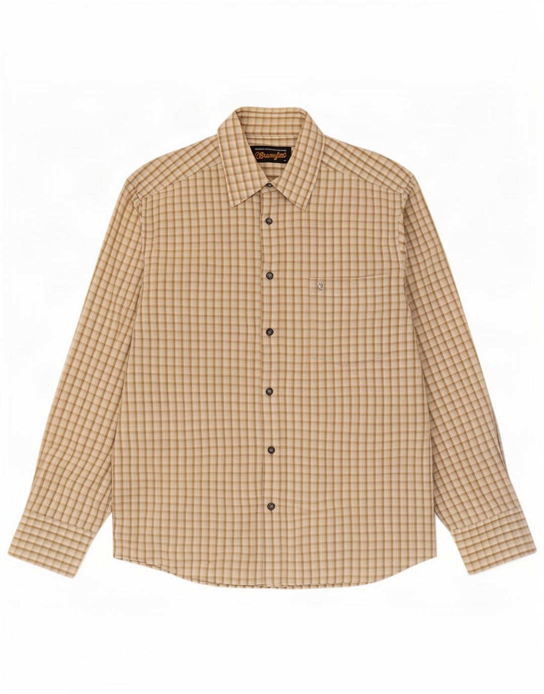 Wrangler Camisa masculina grande xadrez bege