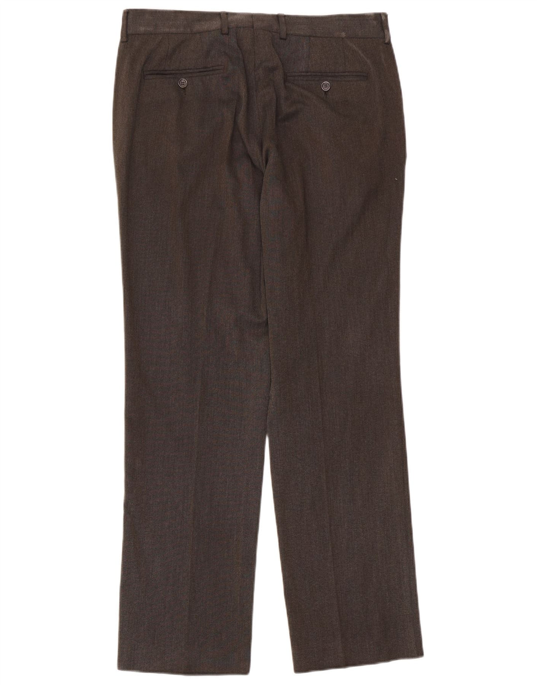 Calça masculina Zara Straight Suit EU 44 Grande W34 L33 Marrom Poliéster
