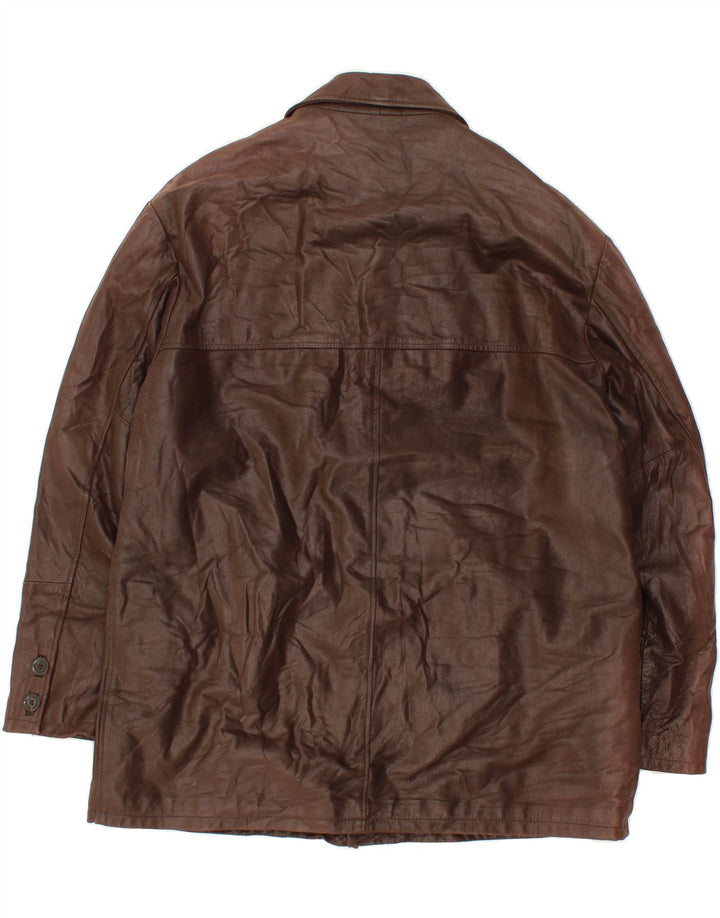 Casaco de couro masculino VINTAGE IT 58 4XL couro marrom