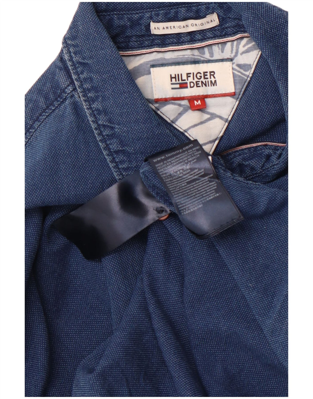 Camisa masculina TOMMY HILFIGER algodão azul médio