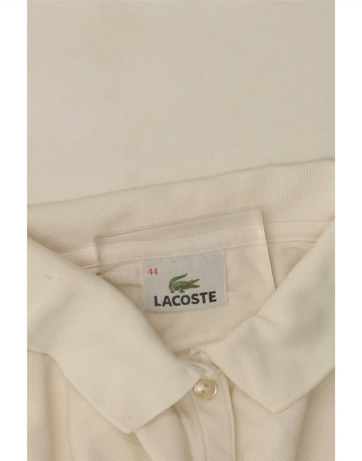 Camisa polo feminina de manga comprida Lacoste tamanho 44 grande branco