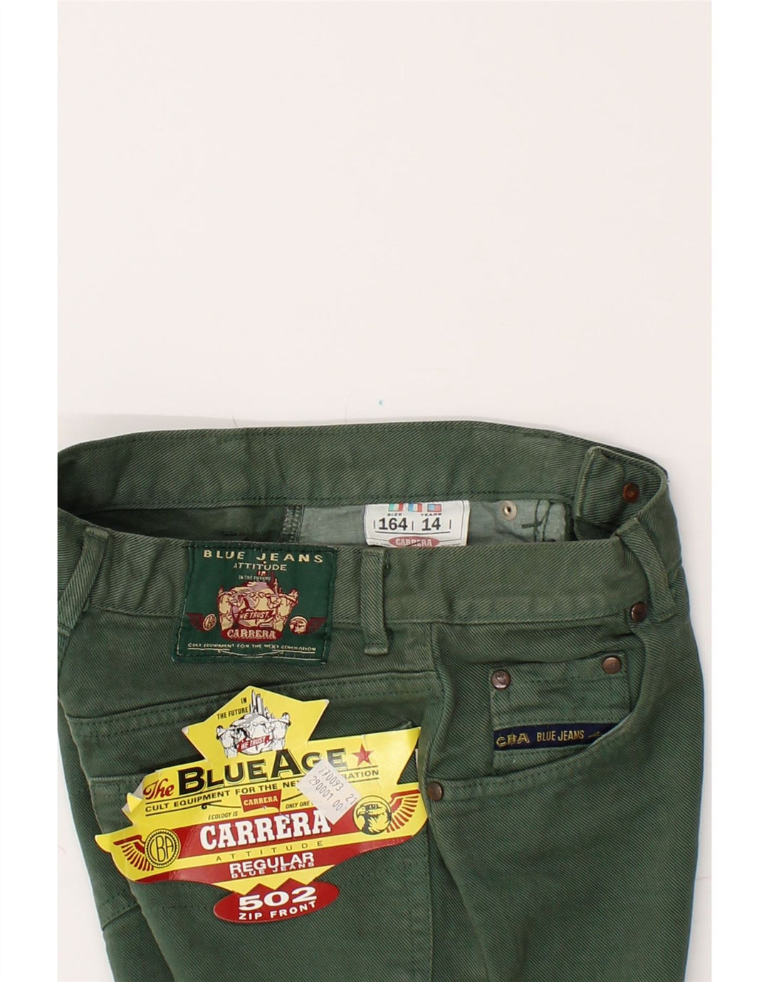 CARRERA Girls 502 Regular Straight Jeans 13-14 Years Green Cotton Vintage Carrera and Second-Hand Carrera from Messina Hembry 