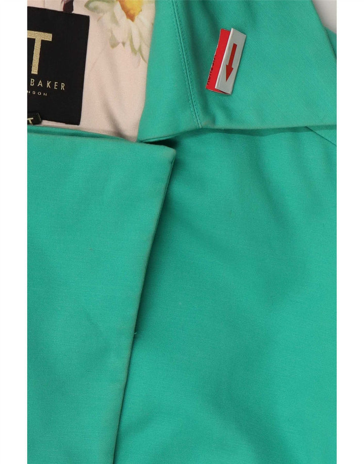 Trench coat feminino Ted Baker tamanho 2 pequeno algodão verde