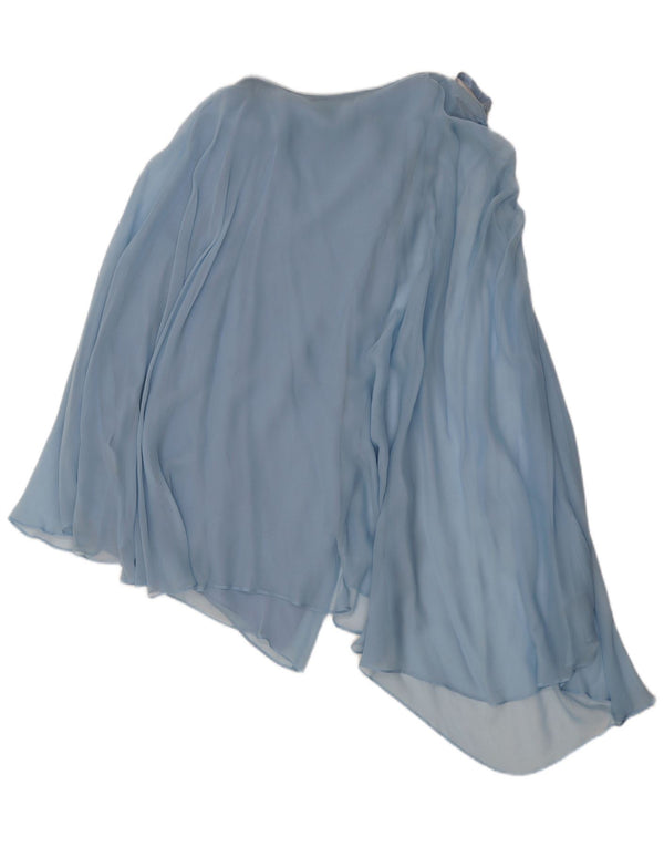 Saia assimétrica feminina vintage W30 azul médio