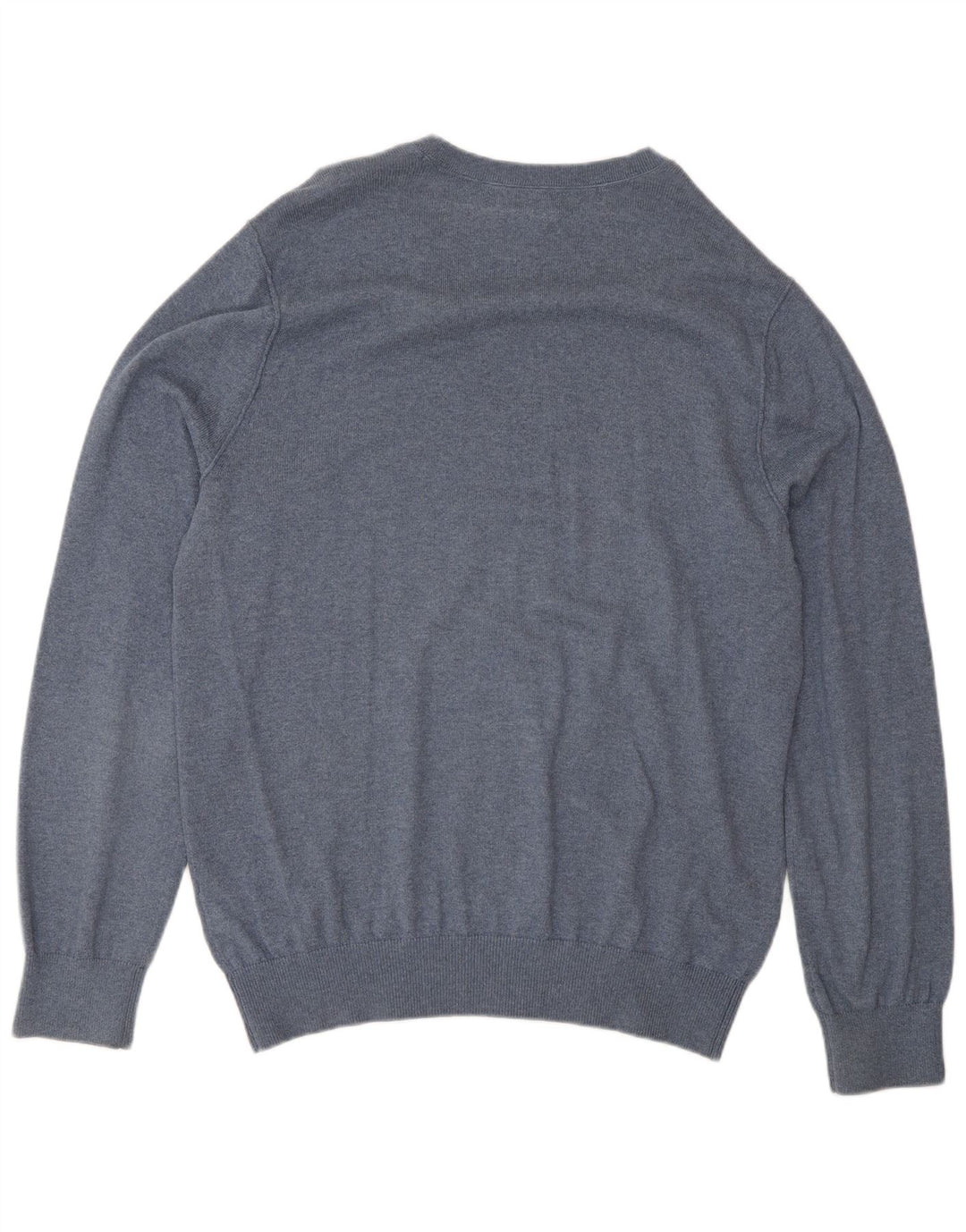 Suéter masculino Banana Republic com decote em V de algodão azul médio