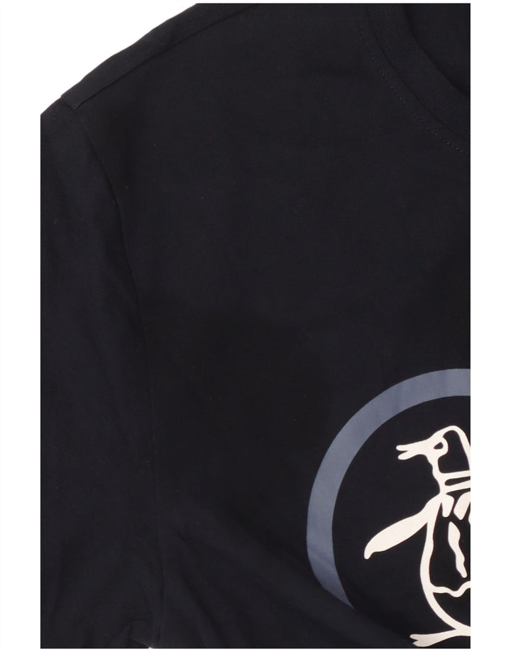 Camiseta gráfica masculina Penguin Top médio azul marinho