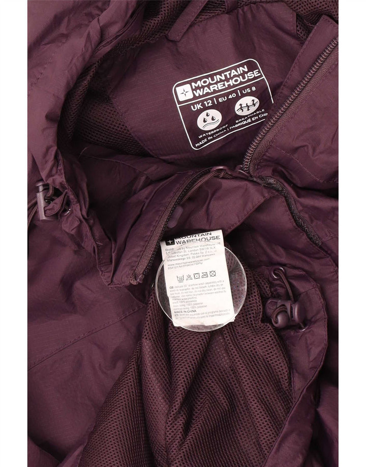 Jaqueta de chuva feminina com capuz Mountain Warehouse UK 12 poliamida roxa média