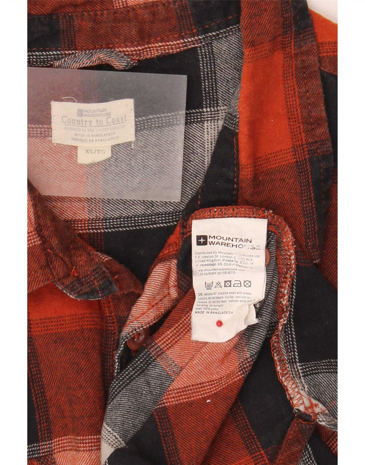 Camisa masculina de flanela Mountain Warehouse XL de algodão xadrez vermelho