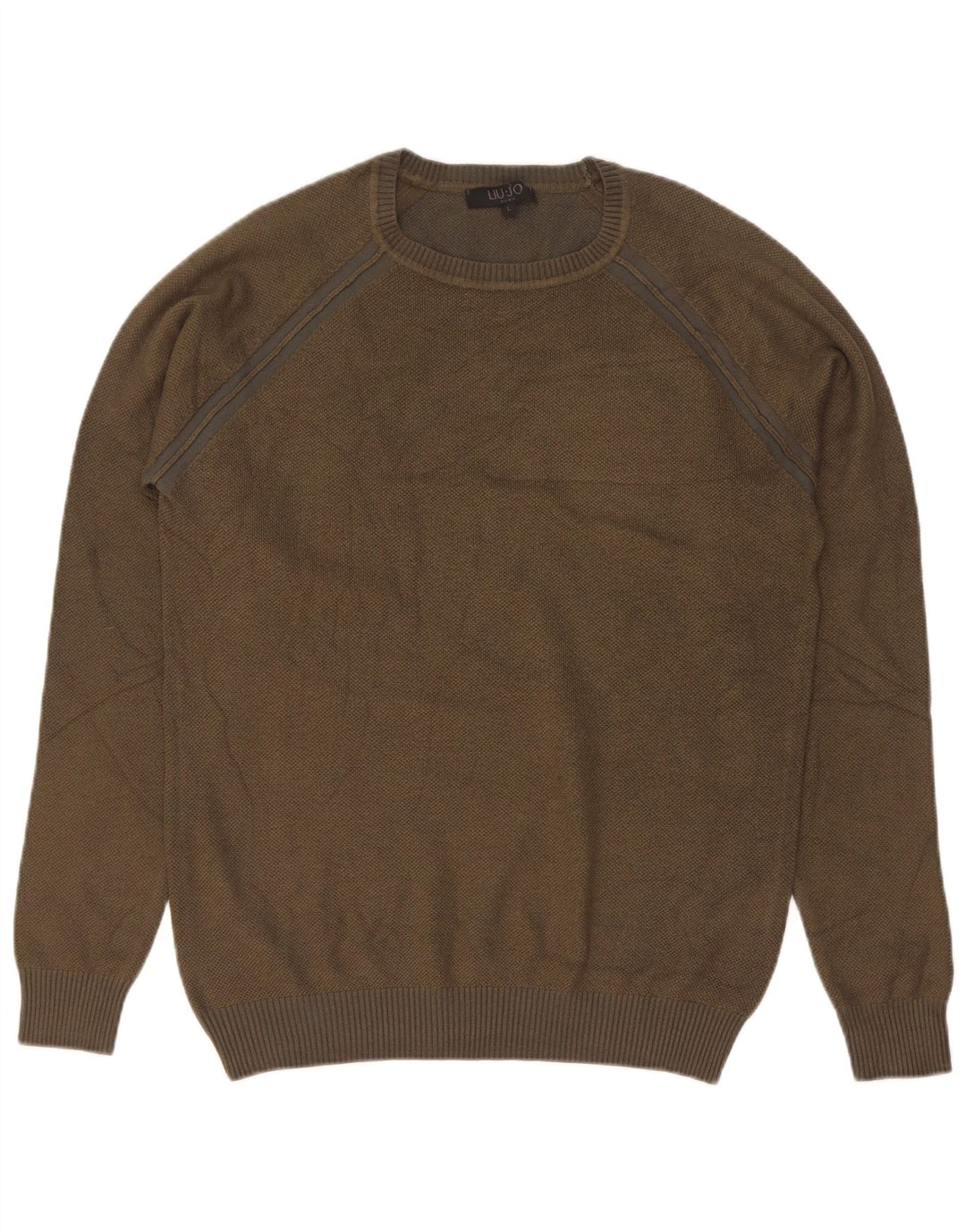Liu Jo Suéter masculino com gola redonda e viscose cáqui grande