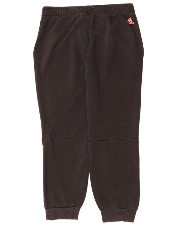 ADIDAS Womens Graphic Tracksuit Calças Joggers UK 20/22 XL Algodão Preto