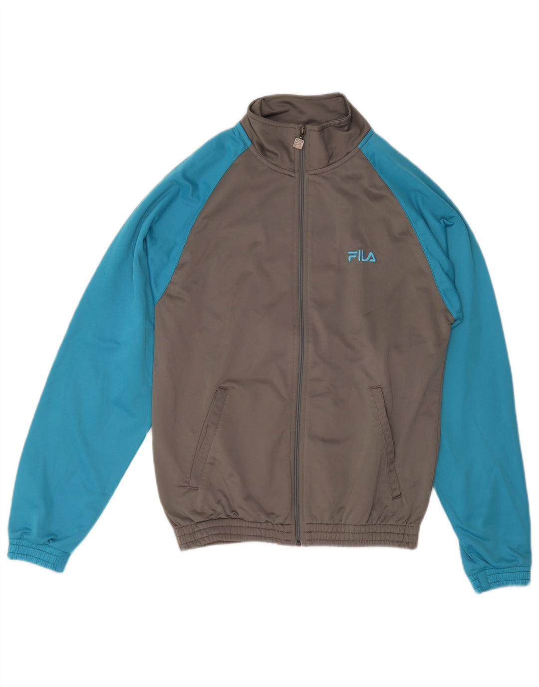 FILA Mens Treino Top Jaqueta Pequena Cinza Colourblock Poliéster