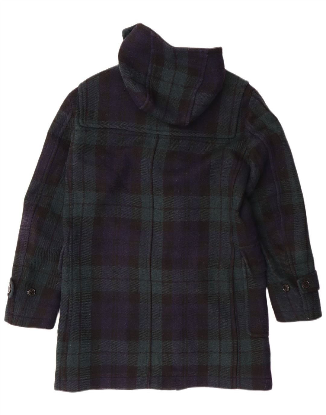 Casaco Duffle Masculino Uniqlo com Capuz Reino Unido 36 Pequeno Xadrez Azul Marinho